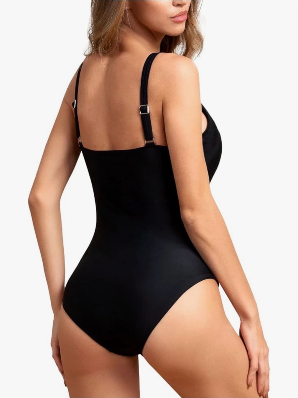 Vintage Padded Push-Up One-Piece Swimsuit - Black 12 - Picture 2 of 7